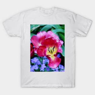 Pink, Yellow And Blue Flowers T-Shirt